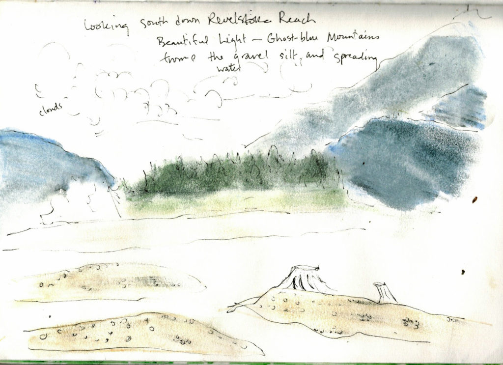 Columbia River Treaty notebook sketch - Revelstoke Reach