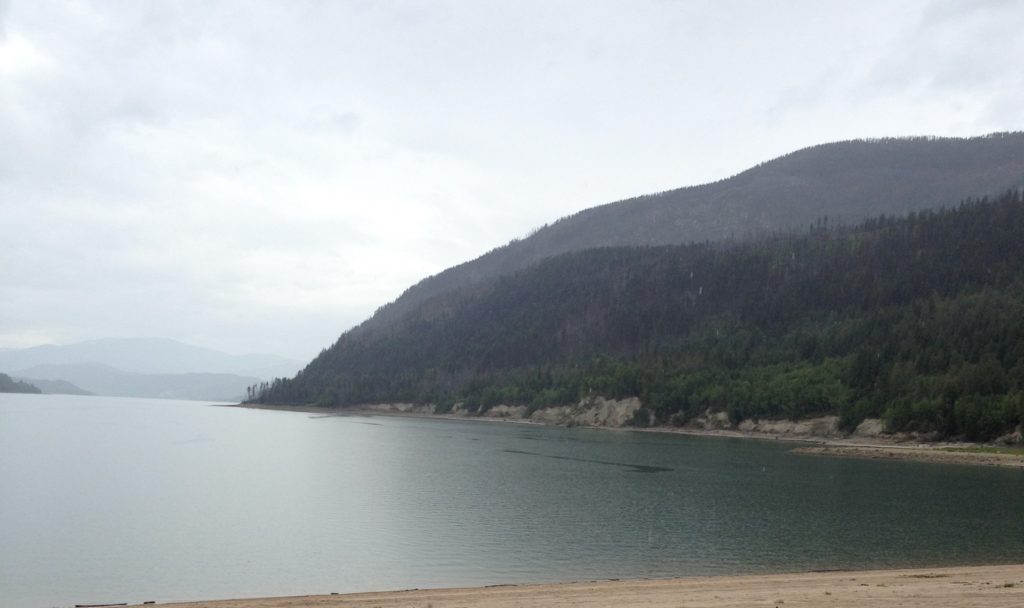 Photo of Oatscott Reserve, now under water in the Arrow Lakes Reservoir. 